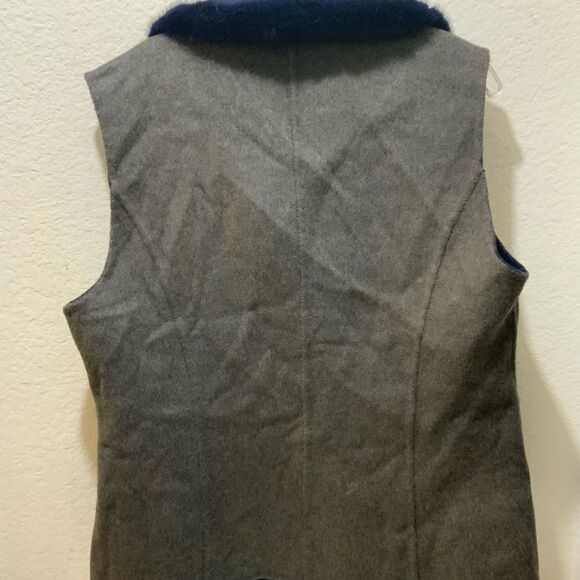 SUPREMA cashmere wool Women's Reversible Shearling Vest made in Italy - Picture 5 of 15